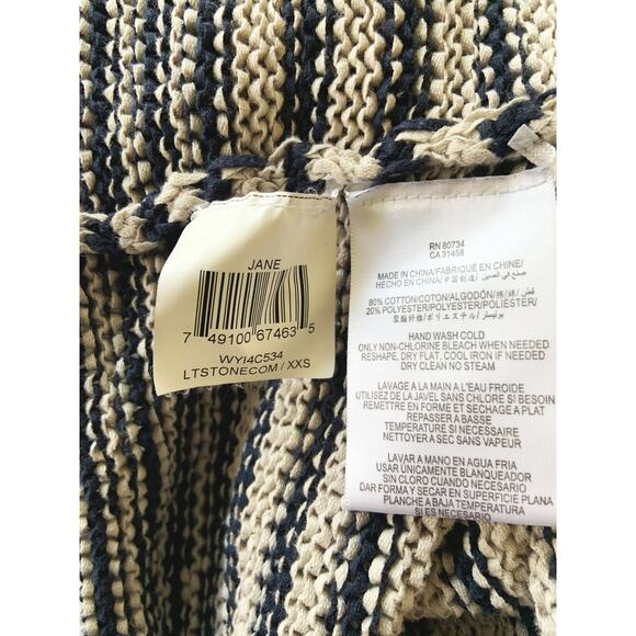 BCBGMAXAZRIA Jane Cardigan Sweater Tan Striped Open Style Oversized XXS - Picture 6 of 6